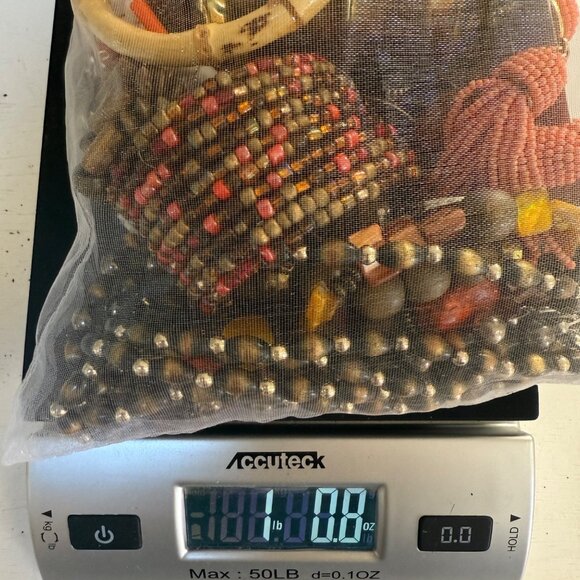 Boho Beaded Jewelry Mystery Lot W/ Bracelets Earrings & Cuffs Earthy Fall Color - Picture 9 of 10